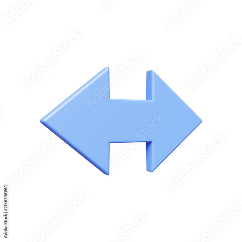 Canvastavla 3D Bidirectional Horizontal Arrow Icon