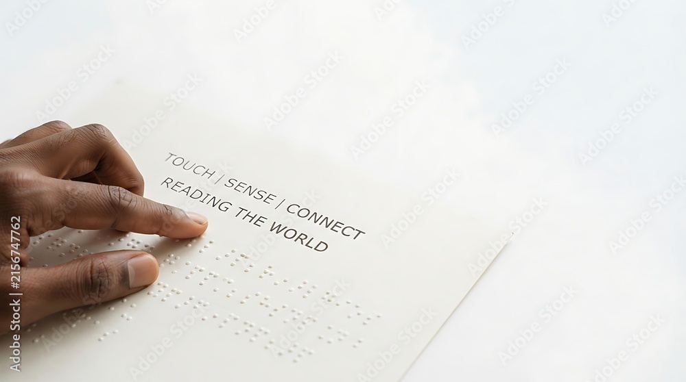 Fototapeta premium Close up of a person using their finger to trace a line on a blank white paper