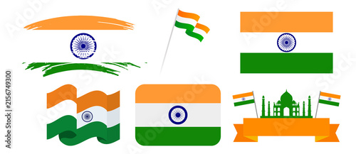 Cuadro en lienzo Illustrations of indian flag