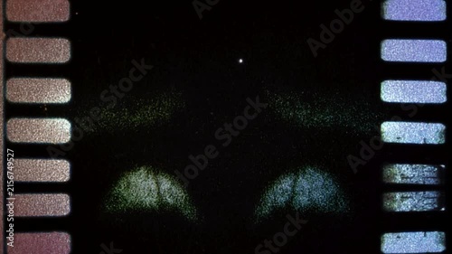 Vintage 8mm Film Overlay with Blue Light Leaks Dust and Scratches