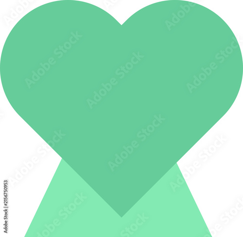 Minimalist green heart icon vector illustration for web and mobile interface design