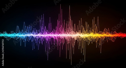 Colorful Sound Wave Abstract Dark Background