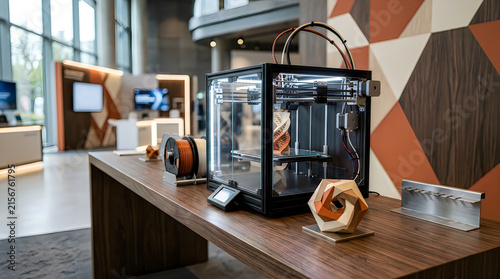 3d printer creating object on a workspace