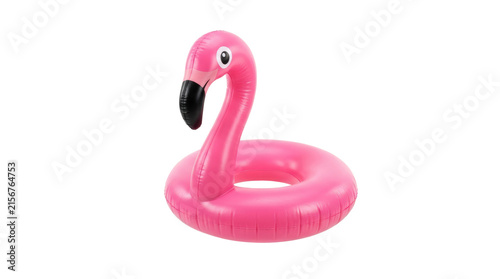 Pink inflatable flamingo pool float for summer fun.