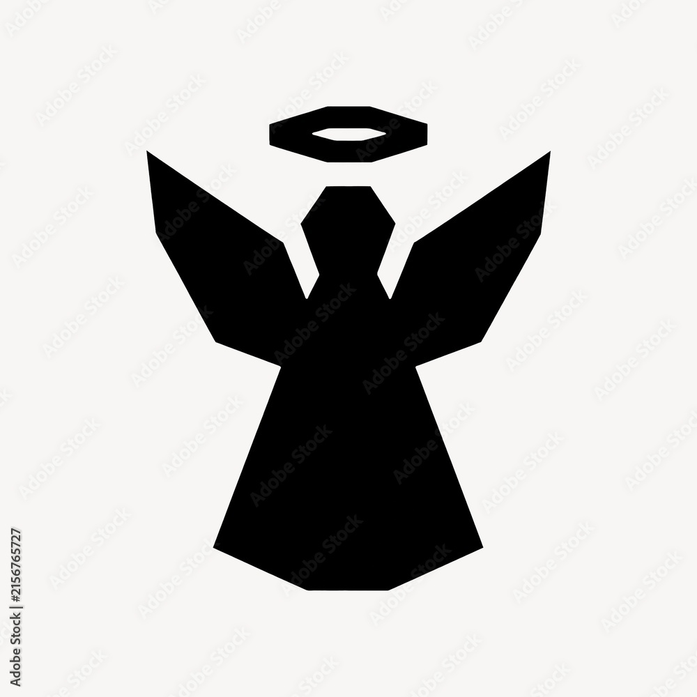 Fototapeta premium Minimalist angel silhouette design.