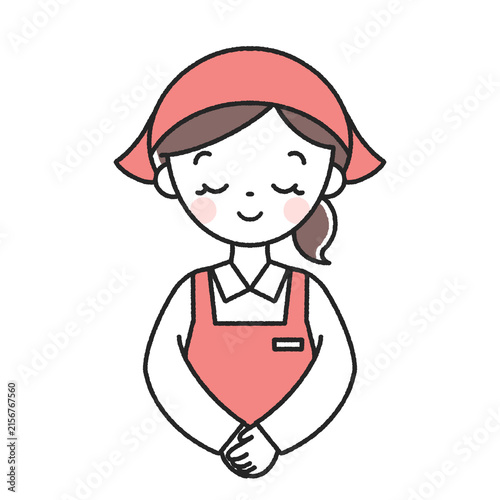 Quadro su tela お辞儀をする女性店員
