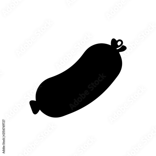 Cute sausage silhouette icon vector flat design