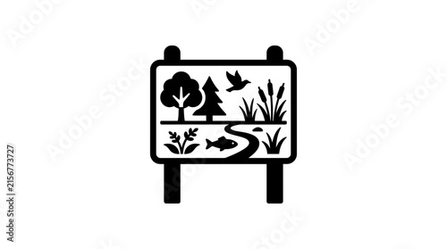 Nature Scene Information Sign Vector Icon