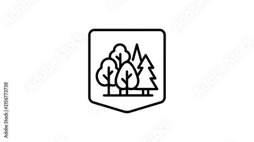 Forest Shield Badge Icon