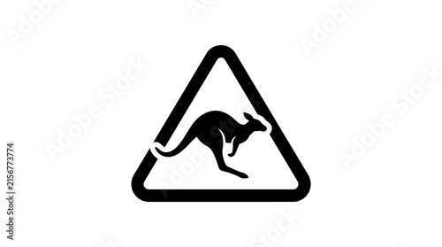 Kangaroo Warning Sign Icon
