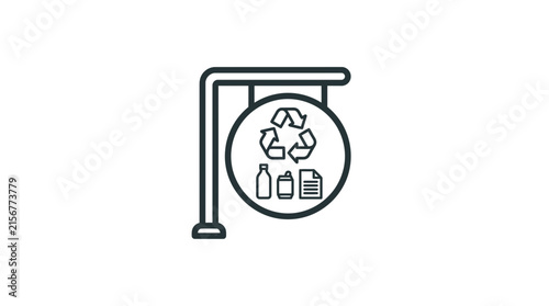 Recycling Center Sign Icon