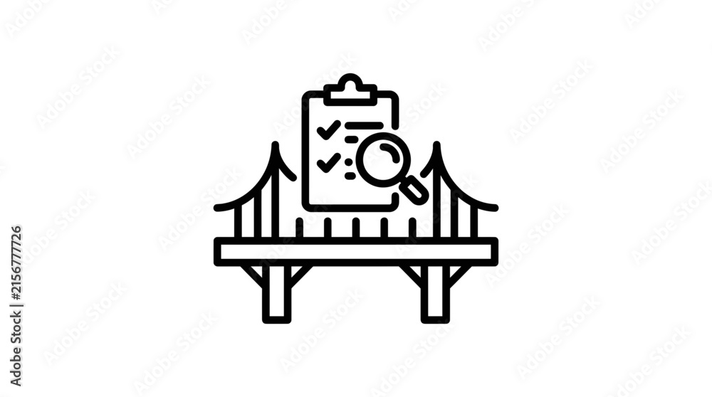 Fototapeta premium Bridge Inspection and Infrastructure Audit Icon Vector