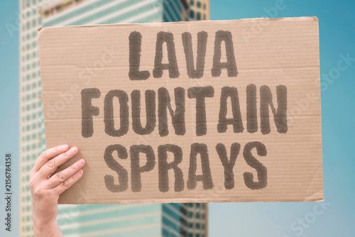 Quadro su tela "Lava Fountain Sprays" Liquid fire shoots like a hose