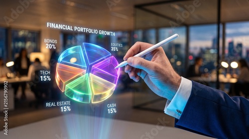 Financial Portfolio Growth and Investment Allocation with Digital Visualization