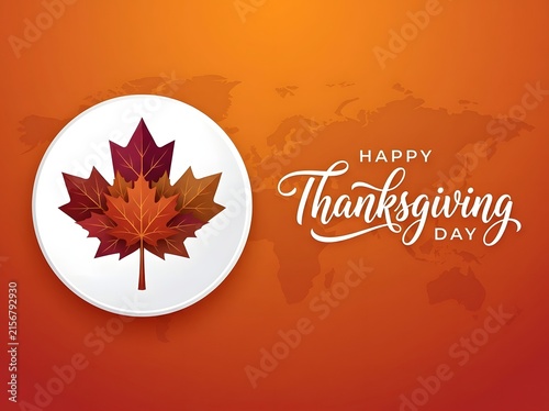 Thanksgiving- Day Promotional Banner With Maple Leaves And Canadian Autumn Theme