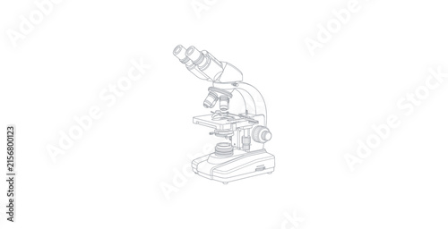 Laboratory Microscope Outline Vector Illustration