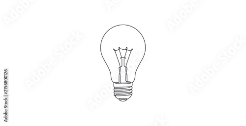 Minimalist Continuous Line Light Bulb Vector