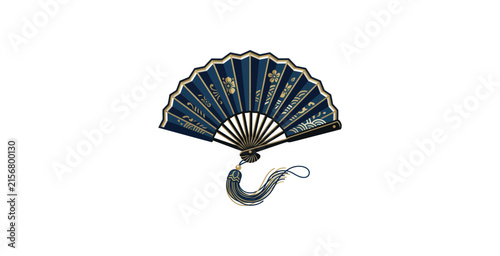 Decorative Folding Fan Vector Illustration