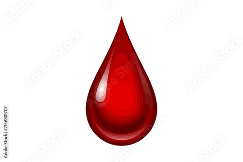 Glossy Red Blood Drop Vector Illustration