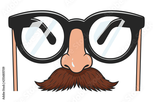 Disguise Glasses with Nose and Mustache Vector Illustration