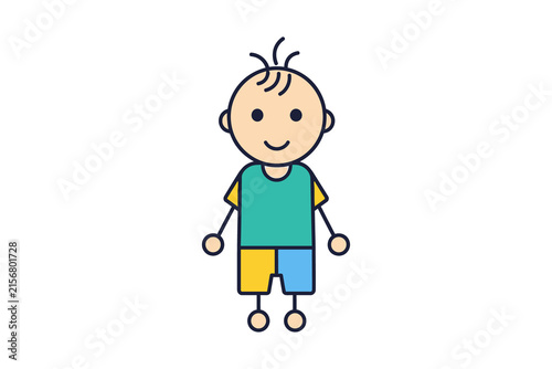 Little Boy Flat Vector Illustration