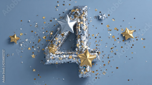 3D Chrome Y2K Figures with Colorful Confetti, Stars and Retro Futuristic Celebration Design