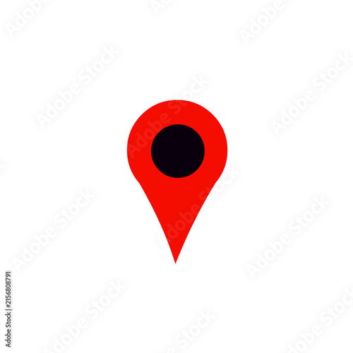 Red location map pin icon isolated on white background for navigation, travel and geographic positioning