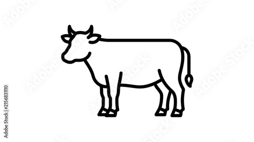 Cow Outline Vector Illustration