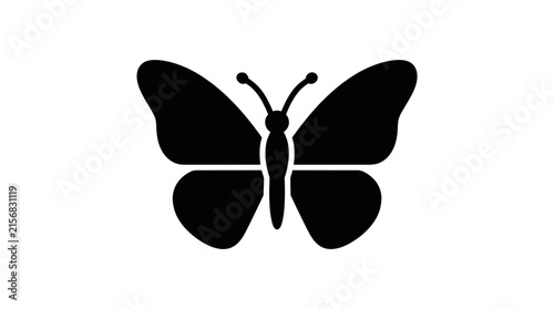 Minimal Butterfly Silhouette Vector Illustration