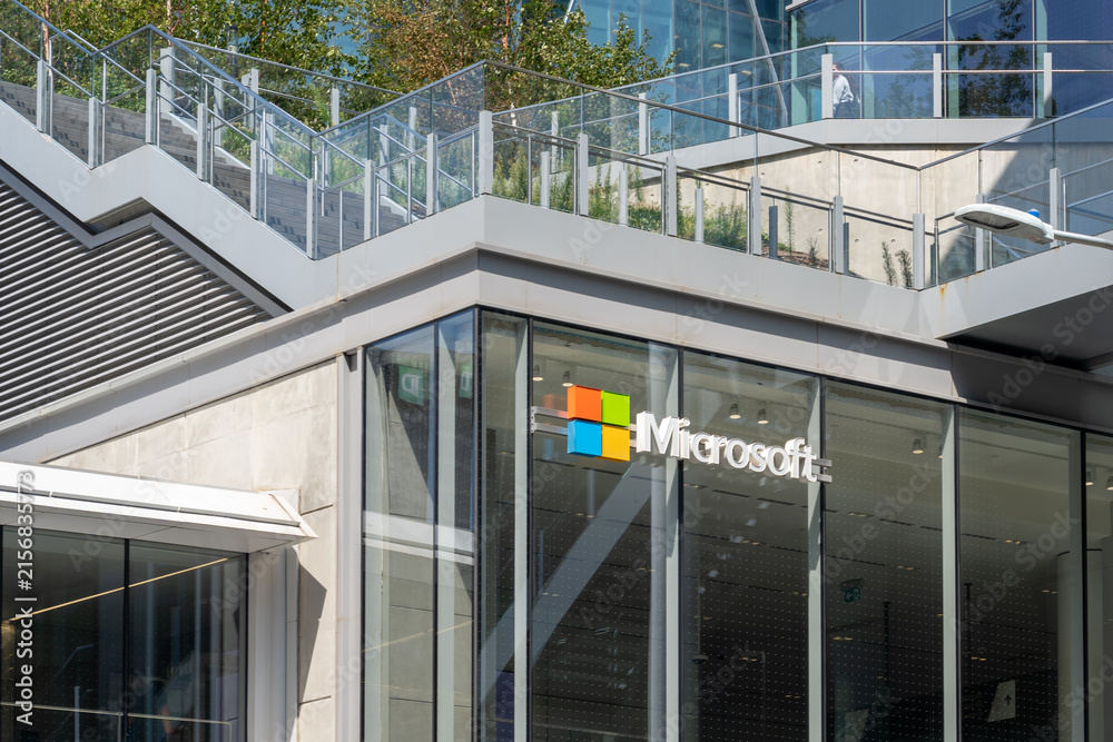 Fototapeta premium Toronto, Ontario, Canada - August 13, 2026: Microsoft Canada headquarters located at CIBC Square on Bay Street in downtown Toronto, Ontario, Canada. 