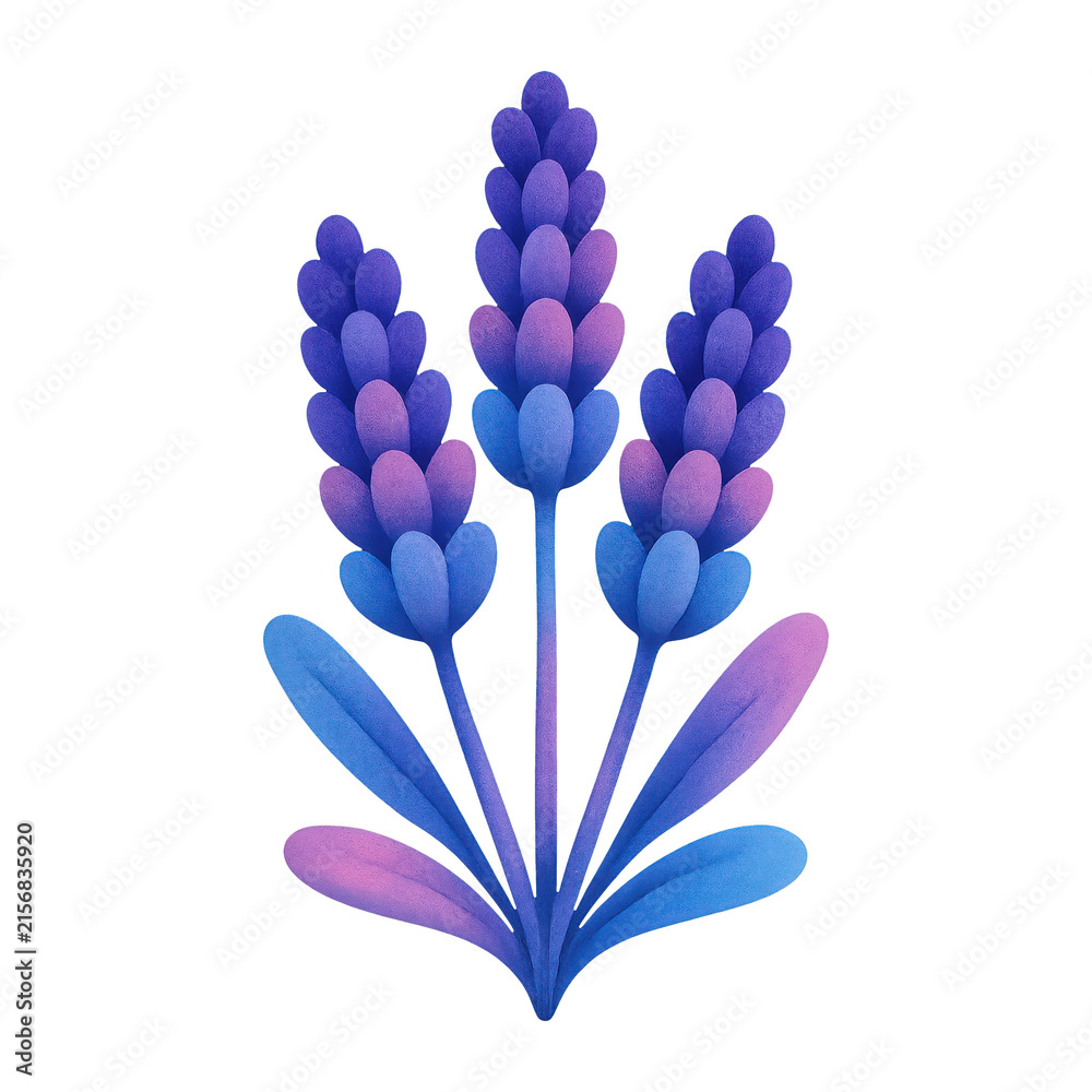 Fototapeta premium PNG Vibrant lavender floral illustration