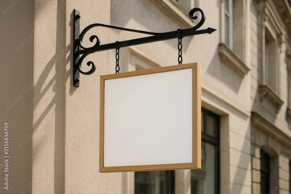 Fototapeta premium Blank signboard on urban building