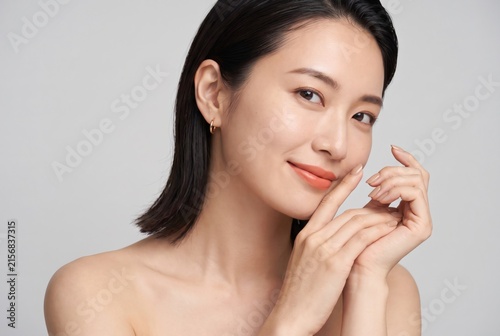 Beautiful Asian Woman with Clean Skin and Natural Beauty