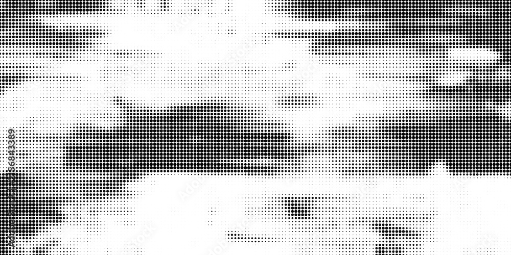 Fototapeta premium Black-white gradient halftone dots background. Pop art in vector illustration for your creative design