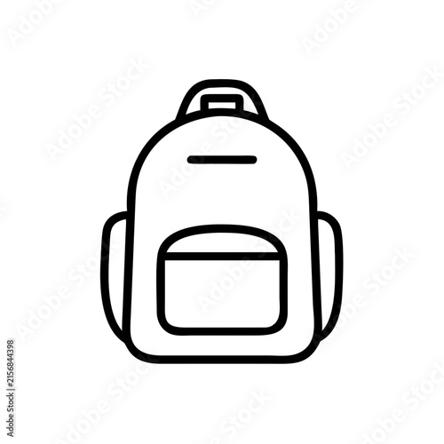 Minimalist line drawing of a backpack icon for modern branding and digital design