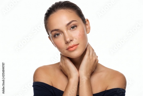 Beauty Portrait of a Young Woman with Clean Skin