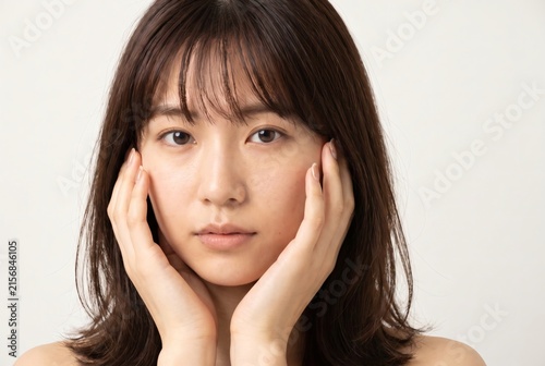 Close Up Portrait of Asian Woman with Smooth Skin