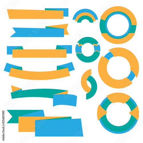 A set of ribbons and banners