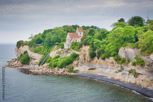 Old Højerup Church at at the top of the Cliffs of Stevns, Denmark
