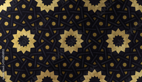 Konstfotografi Islamic decorative pattern with golden artistic texture.