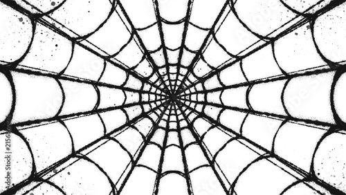 Canvastavla Full symmetrical spider web isolated on white background clip art