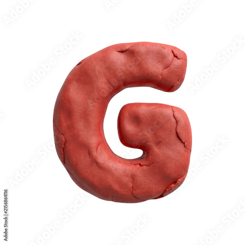plasticine letter G - Capital 3d playdough font - suitable for modelling, stop-Motion Animation or sculpting related subjects