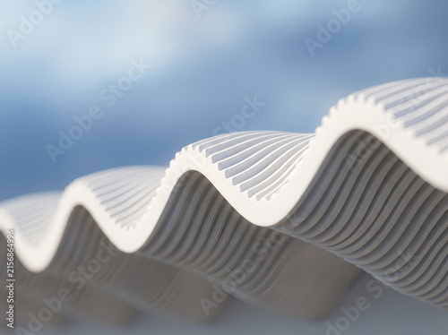 Modern parametric white wave architecture roof design 