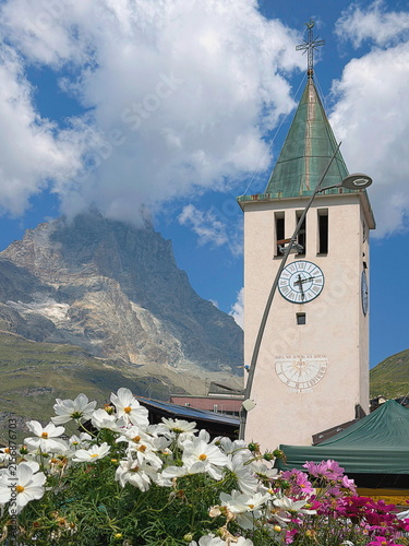 church in the mountains in cervinia italy
