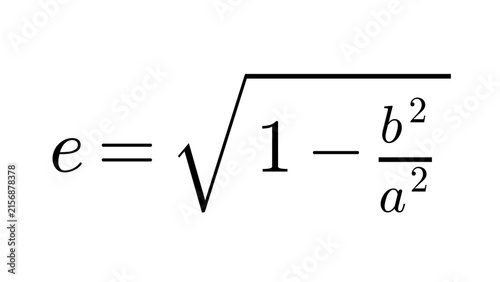 Konstfotografi Ellipse Eccentricity, Coordinate Geometry formula overlay, black transparent 4K