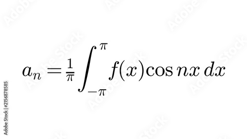 Fotografie Fourier Coefficient A, Fourier & Laplace Transforms formula overlay, black trans