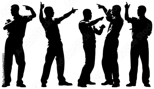 Photography Dynamic Silhouette Figures, Energetic Poses, Modern Dance Moves, Graphic Vector