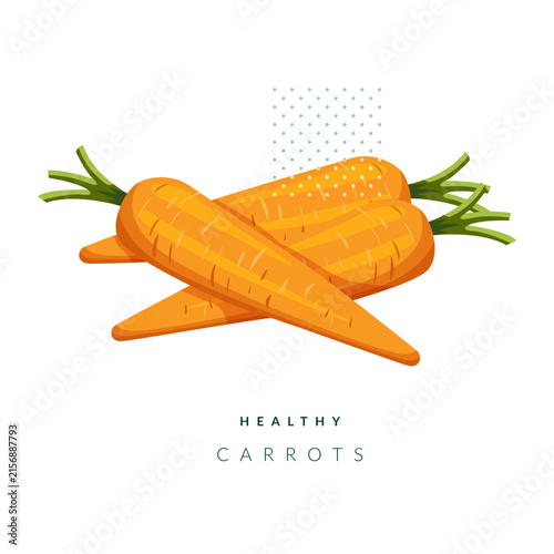 Healthy Carrots rich in Vitamin A - Stock Illustration as SVG File