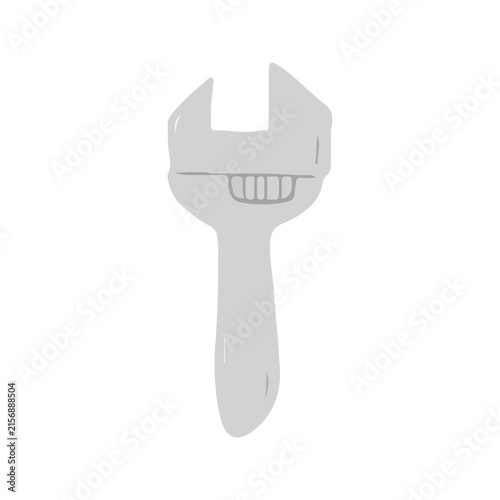 Simple Adjustable Wrench Tool Illustration