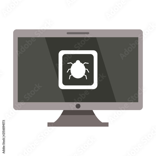 Cuadro en lienzo Malware on computer